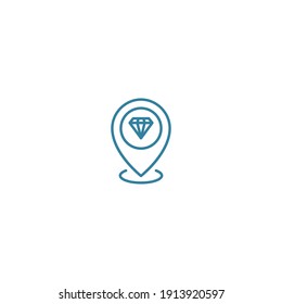 location icon with vector color, place, web, search, mark, clean, line, isolated, editable, line, agency, simple