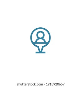 location icon with vector color, place, web, search, mark, clean, line, isolated, editable, line, agency, simple