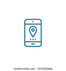icono de ubicación con color vectorial, lugar, web, búsqueda, marca, limpia, línea, aislado, editable, línea, agencia, simple