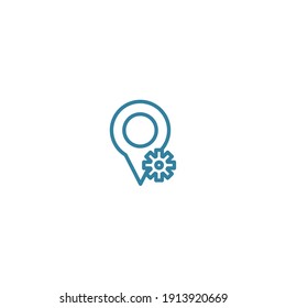 Ortssymbol mit Vektorfarbe, Ort, Web, Suche, Marke, sauber, Linie, einzeln, editierbar, Linie, Agentur, einfach