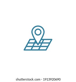 Ortssymbol mit Vektorfarbe, Ort, Web, Suche, Marke, sauber, Linie, einzeln, editierbar, Linie, Agentur, einfach