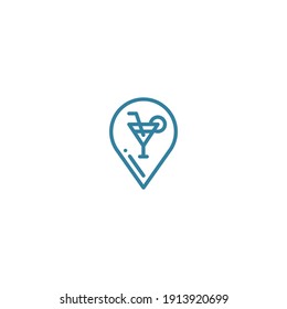 location icon with vector color, place, web, search, mark, clean, line, isolated, editable, line, agency, simple