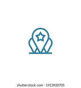 location icon with vector color, place, web, search, mark, clean, line, isolated, editable, line, agency, simple