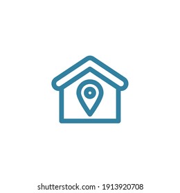 location icon with vector color, place, web, search, mark, clean, line, isolated, editable, line, agency, simple