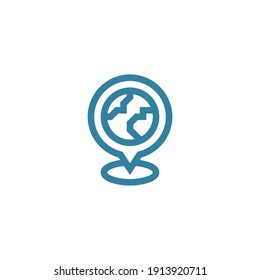 Ortssymbol mit Vektorfarbe, Ort, Web, Suche, Marke, sauber, Linie, einzeln, editierbar, Linie, Agentur, einfach