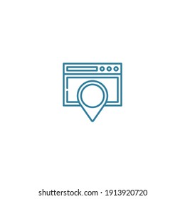 location icon with vector color, place, web, search, mark, clean, line, isolated, editable, line, agency, simple
