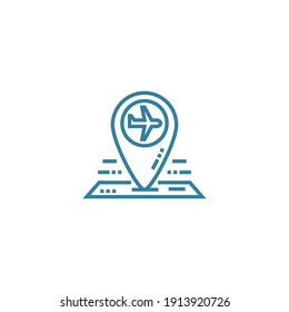 icono de ubicación con color vectorial, lugar, web, búsqueda, marca, limpia, línea, aislado, editable, línea, agencia, simple