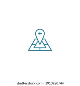 Ortssymbol mit Vektorfarbe, Ort, Web, Suche, Marke, sauber, Linie, einzeln, editierbar, Linie, Agentur, einfach