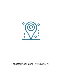location icon with vector color, place, web, search, mark, clean, line, isolated, editable, line, agency, simple