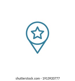 location icon with vector color, place, web, search, mark, clean, line, isolated, editable, line, agency, simple