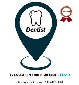 Location icon vector and dentist icon