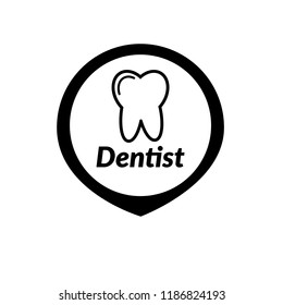 Location icon vector and dentist icon