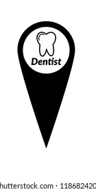 Location icon vector and dentist icon