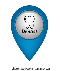 Location icon vector and dentist icon