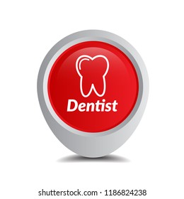 Location icon vector and dentist icon