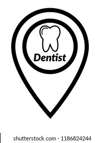 Location icon vector and dentist icon