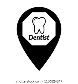 Location icon vector and dentist icon