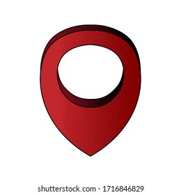 location icon vector design. digital hand drawn. halftone texture