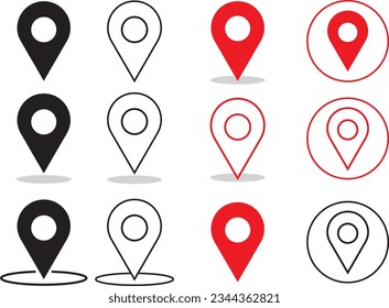 Location icon vector design. Line art location icon with white background.