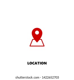 location icon. location vector design. sign design. red color