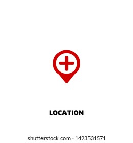 location icon. location vector design. sign design. red color