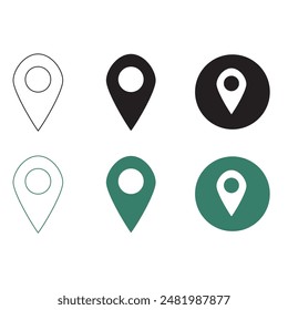 Location icon vector in different shape