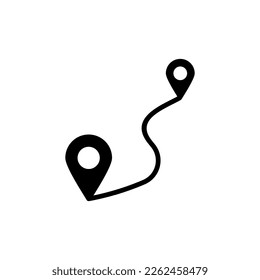 Location icon vector. distance icon illustration isolated.