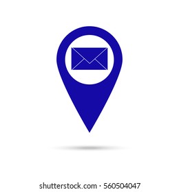 Location icon vector. Email icon vector.