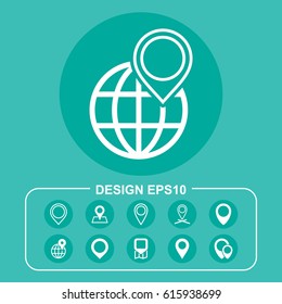 Location Icon Vector flat design style