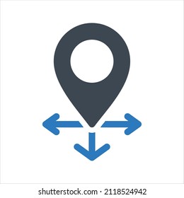Icono de ubicación. Vector y glifo