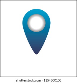 Location icon. Vector illustration. Blue pinpoint symbol. GPS icon. Map marker icon from Primitive Set.