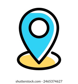 Location icon vector illustration in colored outline style