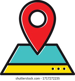 Vektorillustration mit Standortsymbol