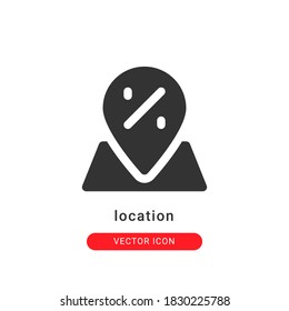 ilustración vectorial de icono de ubicación. diseño de glifo de icono de ubicación.