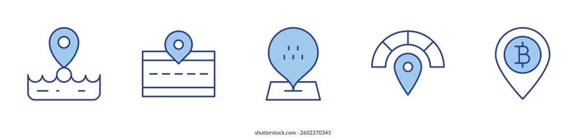 location. Location Icon vector illustration. Line Duotone style. Editable stroke.
