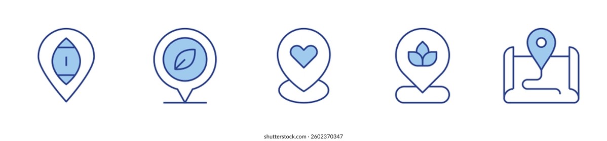location. Location Icon vector illustration. Line Duotone style. Editable stroke.