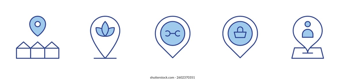 location. Location Icon vector illustration. Line Duotone style. Editable stroke.