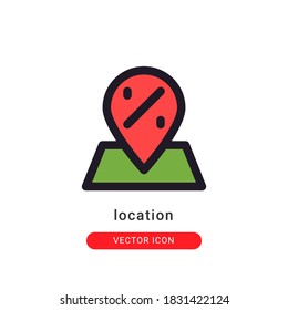 location icon vector illustration. location icon lineal color design.