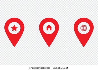 Location icon vector illustration, map pin symbol, GPS navigation marker, place indicator, destination sign, geolocation tag, travel and maps, UI and web design. Home location pointer icon vector.