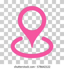 Location icon. Vector illustration style is flat iconic symbol, pink color, transparent background. Designed for web and software interfaces.