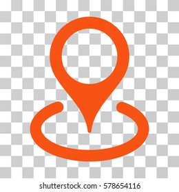Location icon. Vector illustration style is flat iconic symbol, orange color, transparent background. Designed for web and software interfaces.