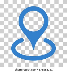 Location icon. Vector illustration style is flat iconic symbol, cobalt color, transparent background. Designed for web and software interfaces.