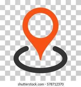 Location icon. Vector illustration style is flat iconic bicolor symbol, orange and gray colors, transparent background. Designed for web and software interfaces.