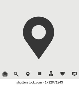 Icono de ubicación Ilustración vectorial y símbolo para diseño de sitios web y gráficos
