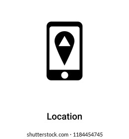 Location icon vector isolated on white background, logo concept of Location sign on transparent background, filled black symbol