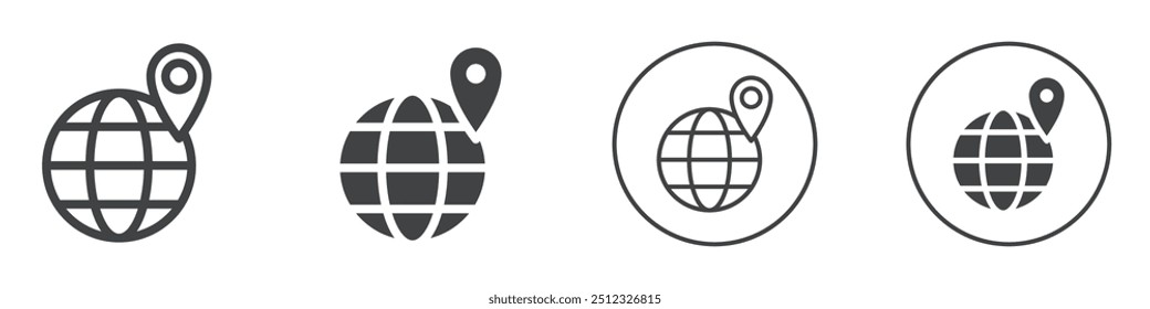 Contorno del logotipo del Vector del icono de Locación