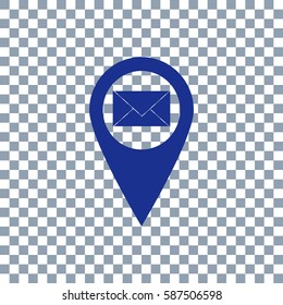  Location icon vector. Mail icon vector on transparent background. 