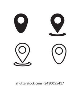 Location icon vector. Map pin sign set vector illustration on white background..eps