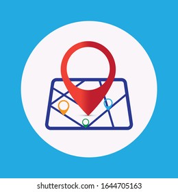 location icon vector, map solid illustration