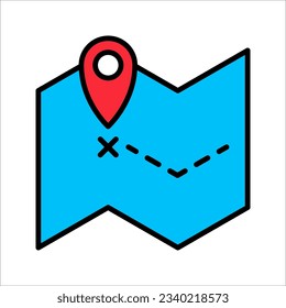location icon vector, map solid illustration, vector illustration on white background